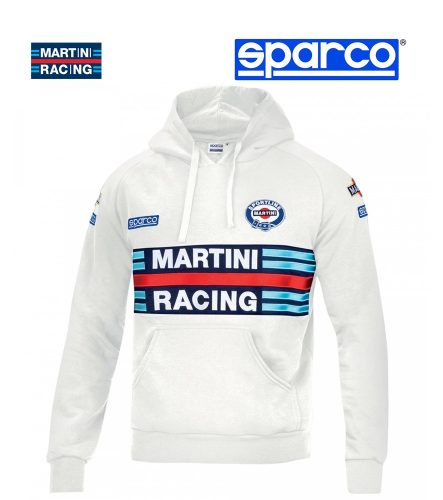 Sparco MARTINI RACING kapucnis pulóver fehér színben