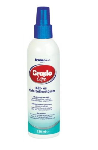 BradoLife kéz- és bőrfertőtlenítő 250ml pumpás