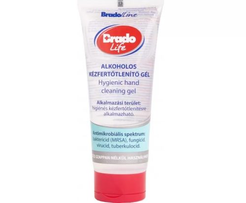 BradoLife kézfertőtlenítő gél 100ml, tubusos