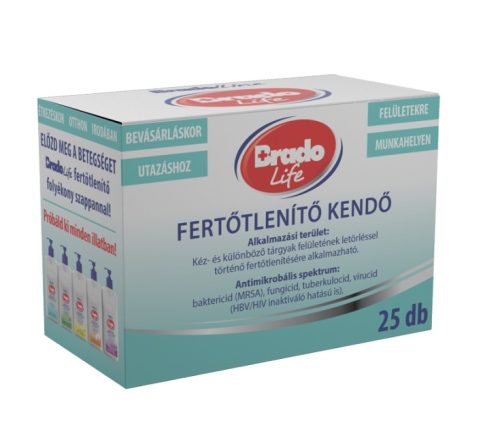 BradoLife fertőtlenítő kendő - 25db