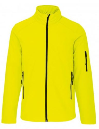 Kariban férfi softshell kabát - neon sárga