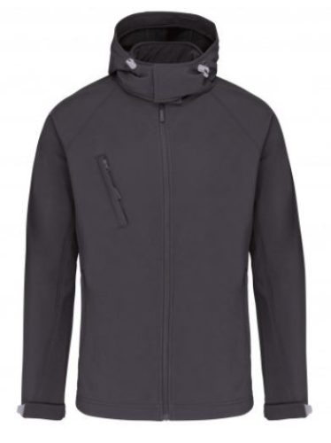 Kariban levehető kapucnis férfi softshell kabát - titanium